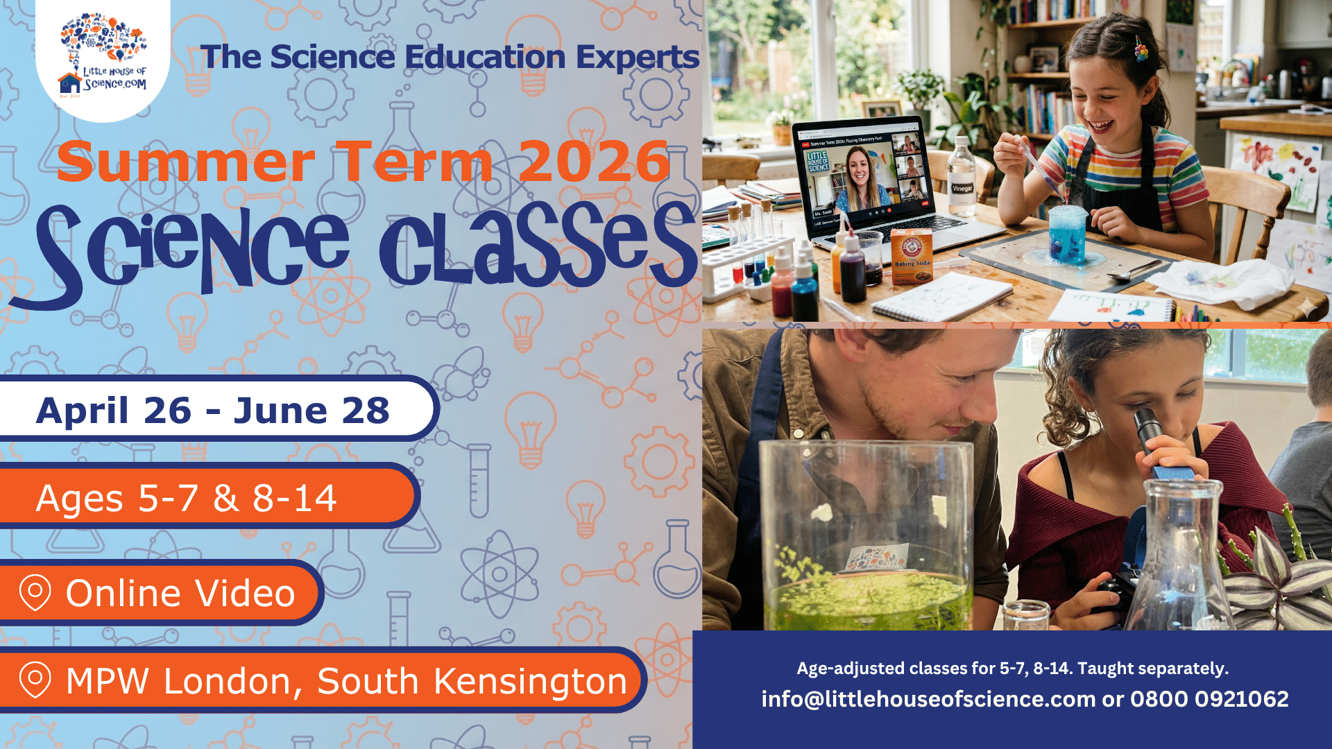 Summer Term 2026 - Science Classes & Clubs - Little House of Science